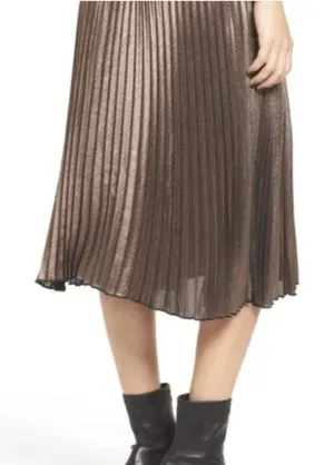 Leith pleated midi skirt with golden reflections - size small‎ thumbnail 1