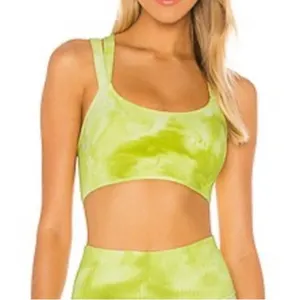 NWT Free People Movement On The Radar Lime Tie-Dye XS/S Impact Sports Bra thumbnail 1