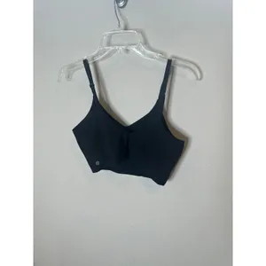 Athleta Black V-Neck‎ Adjustable Strap Seamless Crop Bra Top Size M thumbnail 2