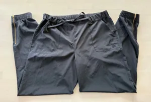 Albion Fit Jetsetters Black Joggers Gold Ankle Zip Pants‎ Womens Medium thumbnail 1