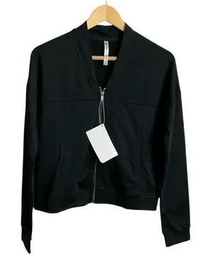 Fabletics Attis Boxy Bomber Jacket‎ Size XS/4 Black New thumbnail 1