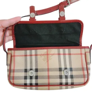 BURBERRY‎ RED, CANVAS LEATHER SHOULDER BAG thumbnail 13