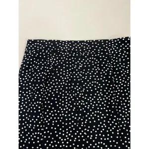 T TAHARI Midi Pencil Skirt Size S Black White Polka Dot Slit Leg Tummy Control thumbnail 6
