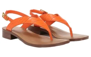 SARTO by Franco Sarto Leather Iris Slingback Sandal Orange Croco New Without Box thumbnail 1
