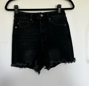 Judy Blue Black Denim Cut Off High Rise‎ Waist Jean Shorts Size Small thumbnail 1