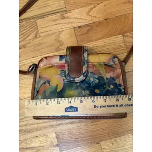 OZ Orifaz‎ Argentine Brown Floral Cross Body Bag Leather Retro Vtg Y2k Artsy thumbnail 11