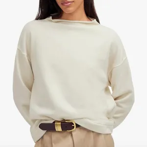 Madewell Sweatshirt Long-Sleeve Funnel-Neck Parchment Relaxed Size XS‎ thumbnail 1