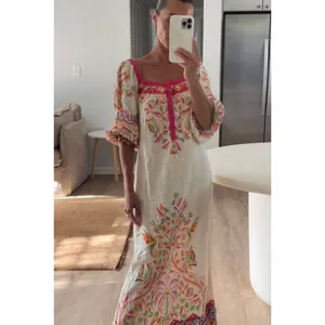 FARM RIO NWT Anthropologie Printed Linen Blend Dress Size XS thumbnail 2