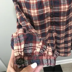 Free People Northern Bound Plaid Popover Button Up Top Small Fall thumbnail 4
