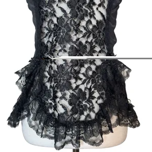 Vintage Y2K Lace Babydoll Cami Top S Black Bow Whimsigoth Coquette Fairy Grunge thumbnail 4