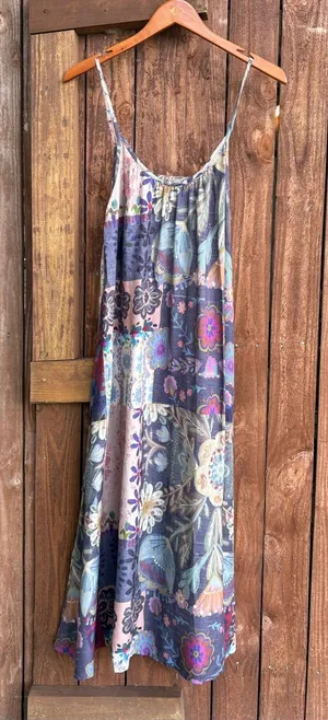 Natural Life Blue Floral Patchwork Lizzie Midi Dress thumbnail 1