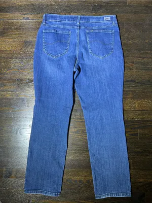 Lee Regular Fit Straight Leg Mid Rise Jeans Size 14 thumbnail 4