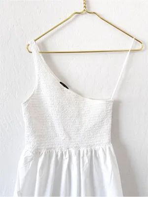 Massimo Dutti One-Shoulder White Maxi Dress thumbnail 3