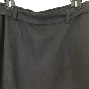 Haute Monde Faux Suede Dark Brown Belted Mini Skirt - Size XL thumbnail 6