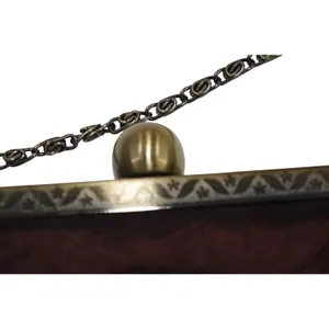 Brown‎ Beaded Evening Bag Party Clutch Purse Formal Occasion Chain Strap thumbnail 5