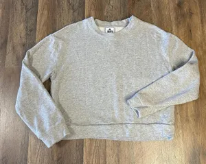Juicy Couture Cropped Crew Neck Sweatshirt Gray Women’s Medium Crown Logo thumbnail 1