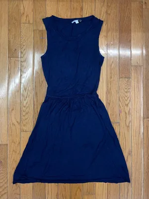 Sleeveless Navy Fit-and-Flare Dress thumbnail 1