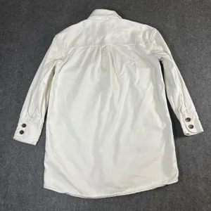 Madewell White Denim Shirt Dress Long Sleeve Button Front‎ Cotton Shacket Small thumbnail 7