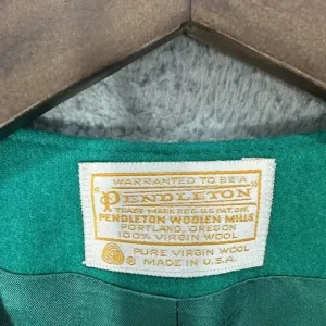 pendleton womens blazer 8 green three button‎ virgin wool career preppy vtg USA thumbnail 2