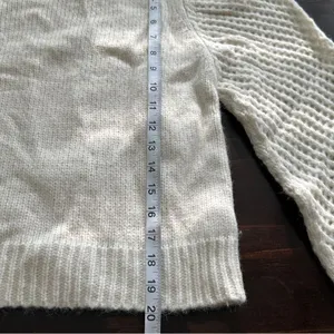 LoveShackFancy Rosie Sweater Sz S Baby Alpaca Merino wool Cream thumbnail 10