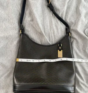 Dooney & Bourke Cabrio Cabriolet Black Perforated Leather Bag Vintage Made USA thumbnail 10