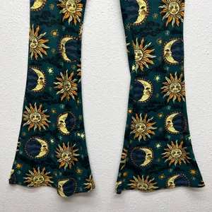 Sun & Moon Flared Leggings Womens Large High Rise Festival Boho Hippie Cosmo thumbnail 5