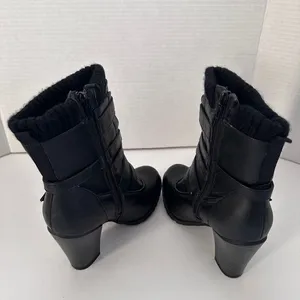 Call It Spring Boots Womens Ankle Booties Black Leather Block Heels thumbnail 3