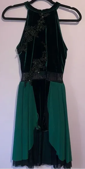 Weissman Dance Costume Velvet Leotard Dress Women M Mesh Skirt Performance Arts thumbnail 1