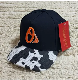 Mitchell & Ness MLB Baltimore Orioles Faux Fur animal print brim pro pinch Hat thumbnail 1