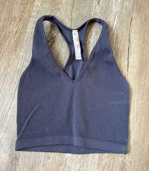 Free People Movement Ribbed Navy Blue Tank Top Workout Tank Size XS S thumbnail 1