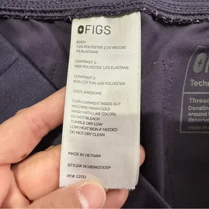 Figs Women’s Zamora Jogger Scrub Pants Pull On Mid Rise in Dark Purple Size S thumbnail 11