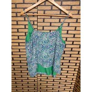 Banana Republic Blue Floral Cami‎ Size Large Petite thumbnail 2