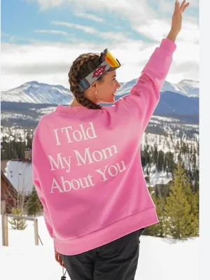 Yllw The Label I Told My Mom About You Oversized Sweatshirt Pink thumbnail 2