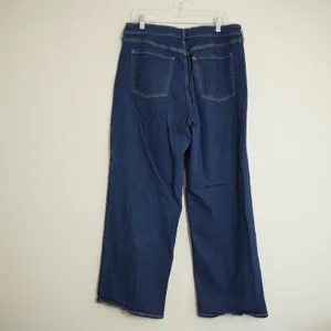 Old Navy Women's Size 16 Wow Wide Leg Jeans High Rise Dark Wash Denim Jeans thumbnail 6