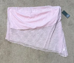 Wild Fable Light Pink Asymmetrical Lace Overlay Tube Top Size 4X thumbnail 1