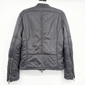 Diesel Womens Black Vintage Y2K Quilted Moto Utility Bomber Jacket Size L thumbnail 7
