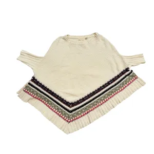 Anthropologie Sleeping on Snow Woodland Stroll Poncho Women ML Cream Good Boho thumbnail 2