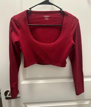 Red Cropped Long Sleeve thumbnail 1