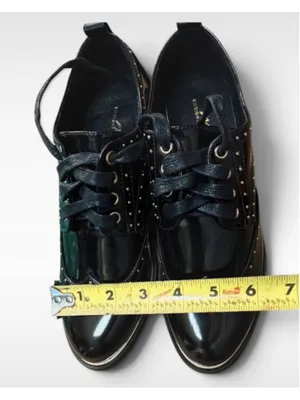 🔥 MIDNIGHT VELVET Studded Patent Wingtip Oxfords 7M Major Whimsygoth Vibes 🔥 thumbnail 11