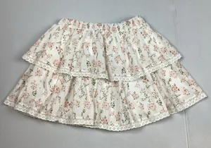 Altar’d State Cotton Layered Ditsy Floral Elastic Waist Mini Skirt Medium NWOT thumbnail 1