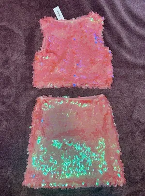 Nasty Gal Baby Pink Sequin Set thumbnail 1
