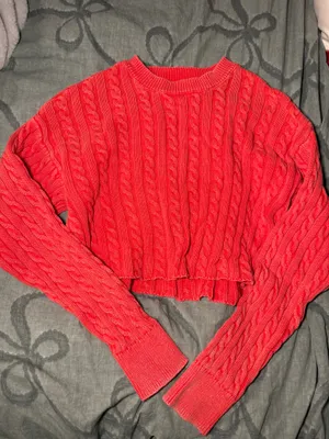 Aerie Cropped Cable Knit Sweater thumbnail 1