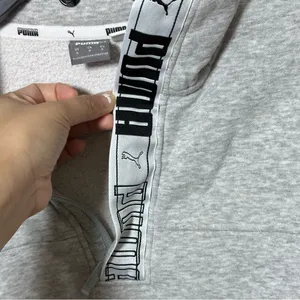 Puma Womens Hoodie Gray mock‎ neck Pullover boxy Sweatshirt size Small thumbnail 4