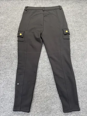 HALARA Black Cargo Joggers with Gold Buttons thumbnail 5