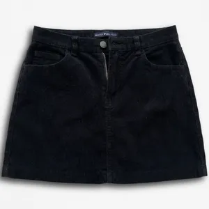 Brandy‎ Melville Black Corduroy Mini Skirt XXS XS High Waisted A-Line 24 Waist thumbnail 1