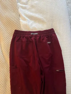FIGS Dowa Maroon Medium Petite Scrub Pants  thumbnail 2