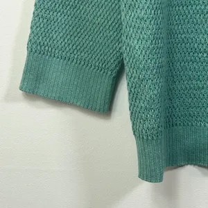 Lauren Ralph Lauren Sage Green Open Knit Cotton Boat Neck Sweater XL NWT thumbnail 7