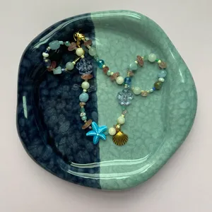 Handmade Gold Beaded Necklace thumbnail 1
