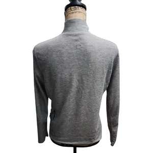 Billy Reid REI Quarter Zip Pullover Long Sleeve Athletic Top Gray Polyester‎ Womens L thumbnail 2