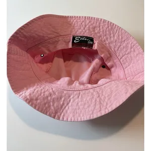 Pink Bucket Hat S/M‎ DG Letter Patch Silver Grommet Style by Ethos Y2K Aesthetic thumbnail 4
